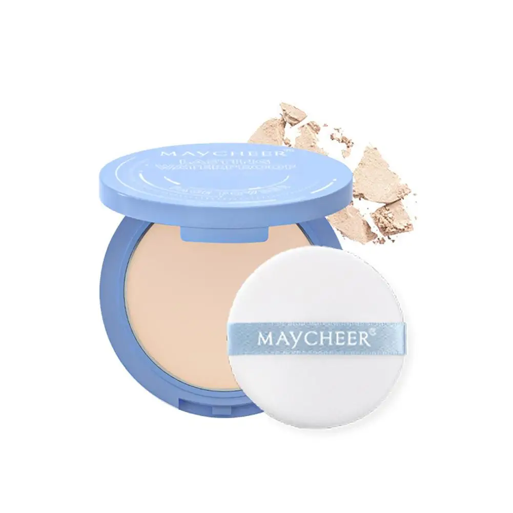 Soft Face Setting Powder Cushion Compact Powder Oil-Control Matte Concealer Finish Smooth Makeup Powder Pressed Cosmetics