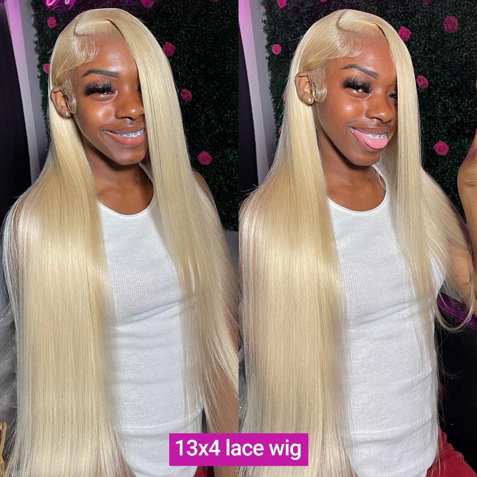 613 Lace Frontal Wig Human Hair Straight 13x6 Lace Front Wigs Brazilian Transparent Honey Blonde Colored Wigs For Women 38 Inch