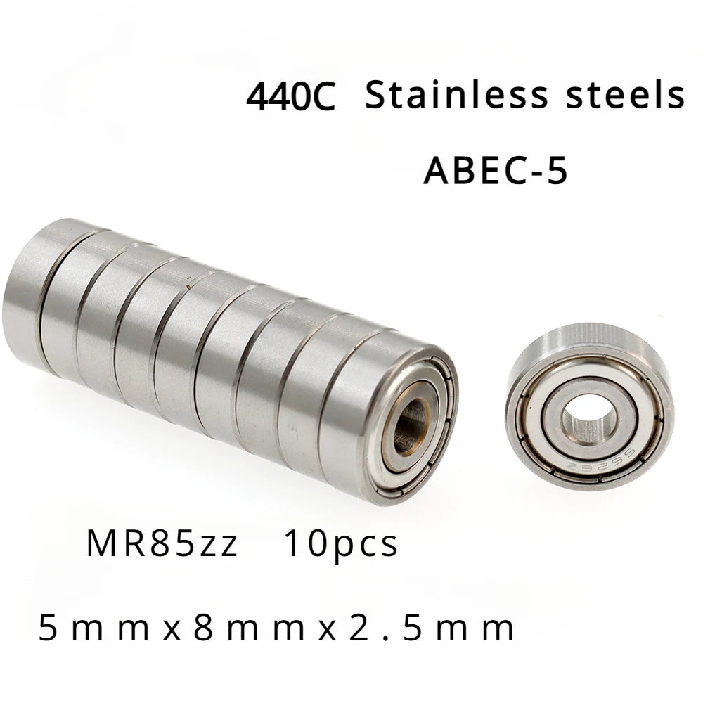 

Veekaft 440C Stainless Steel ABEC-5 MR85zz Miniature Deep Groove Ball Bearings 5mmx8mmx2.5mm 10pcs