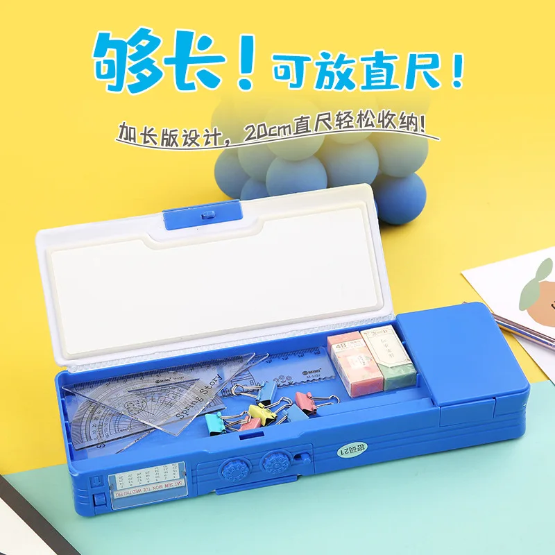 Nuova scatola di cancelleria Sanrio Kuromi Hello Kt scatola di cancelleria multifunzionale meccanismo automatico scatola di matite per bambini regalo di apertura