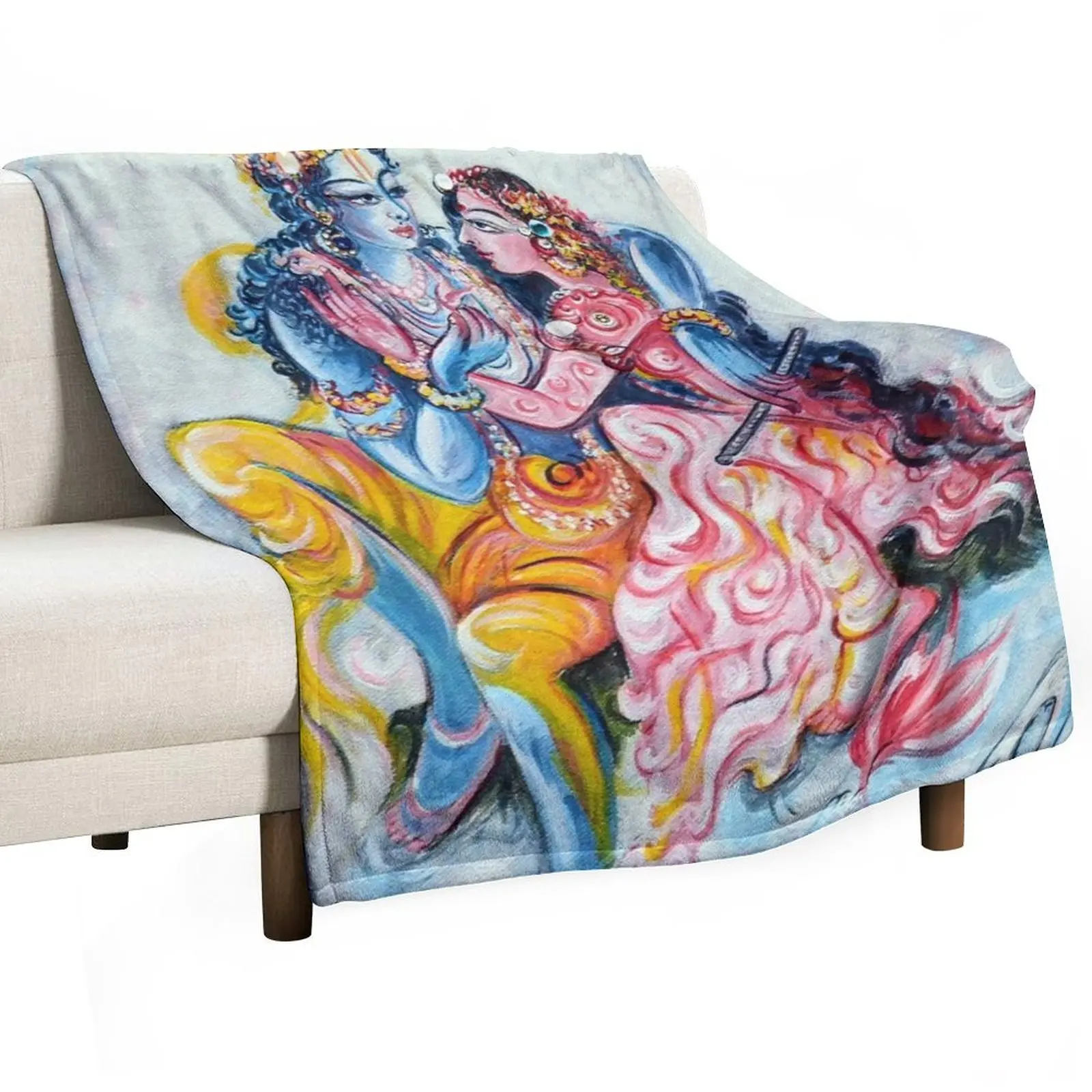 

Radhe Krishna - Love moments Throw Blanket Luxury St Summer Blankets