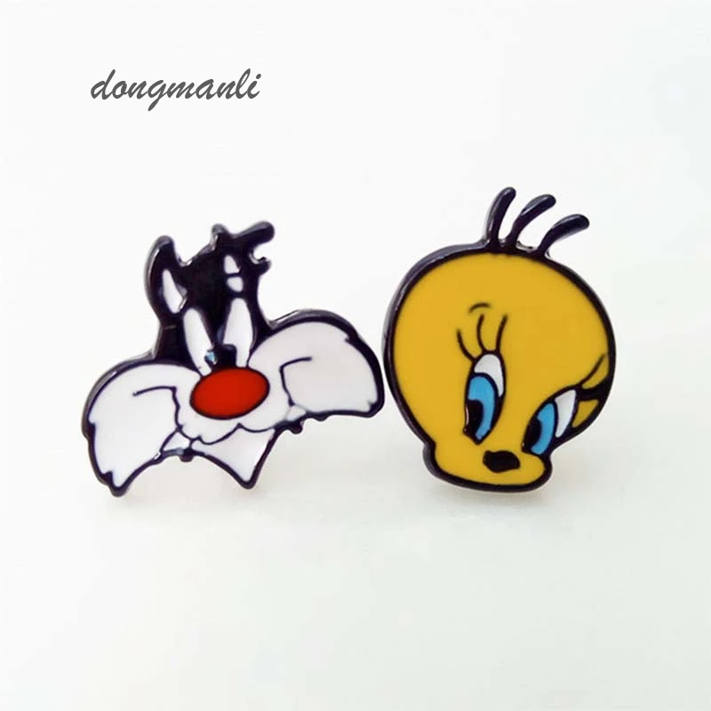 American Cartoon Classic Stud Earrings For Women Girls Enamel Earrings Party Fashion Jewelry Girl Friends Gifts Aaaessories