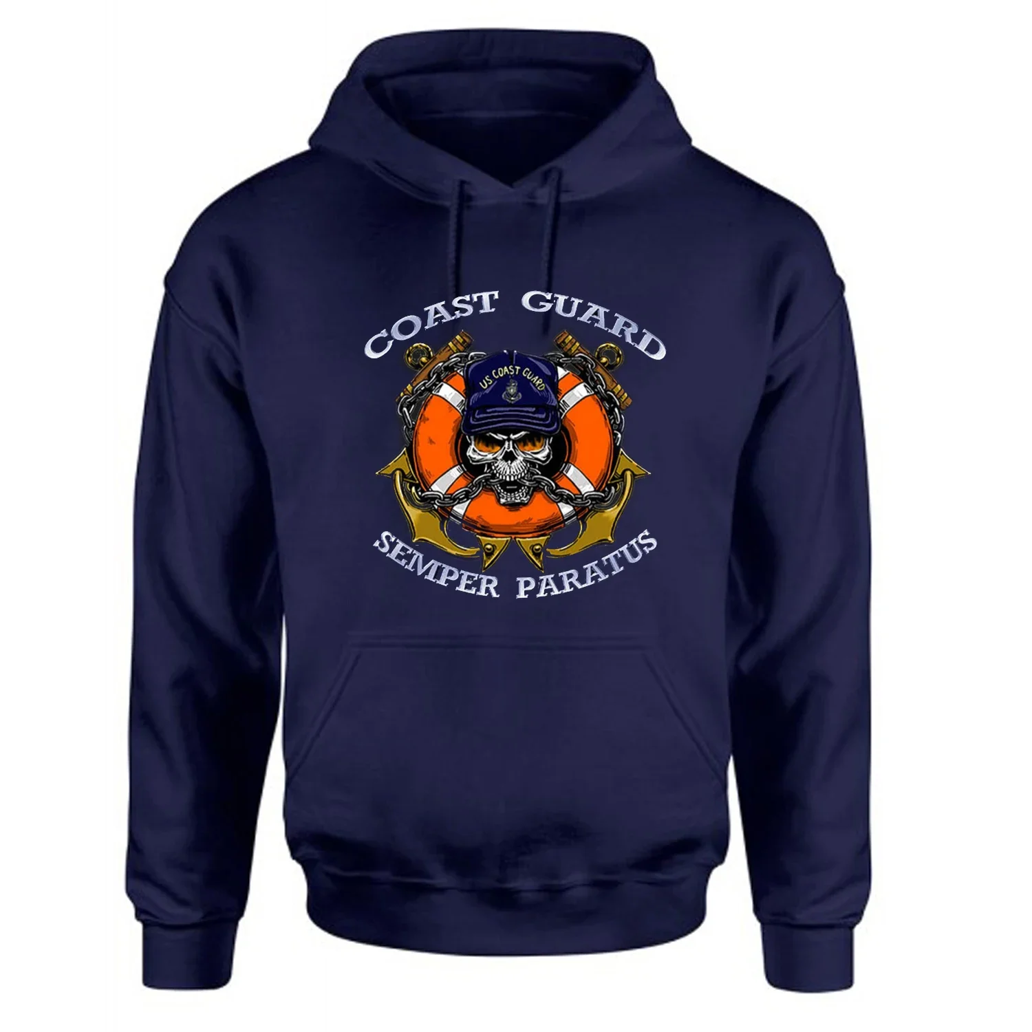 USCG Semper Paratus US Coast Guard Pullover Hoodie Comfortable Cotton Casual Mens Sweatshirt Fashion Streetwear