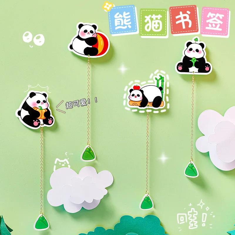 4 pcs/pack Kawaii Acrylic Panda Animal Pendant Bookmark Stationery School Office Supply Escolar Papelaria