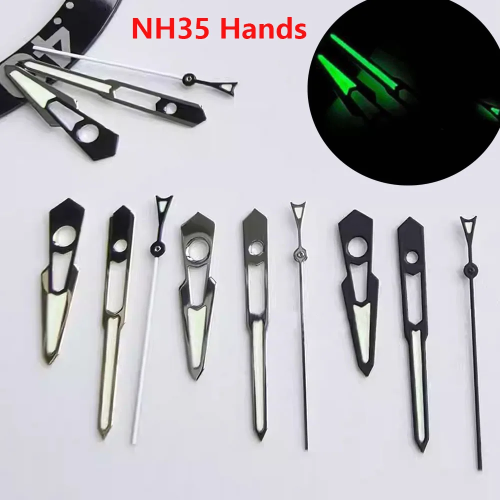 

NH35 Hands Green Luminous Watch Pointers for NH35 NH36 Full Automatic Mechanical Movement Hollow Watch Hands 3Pins Needles
