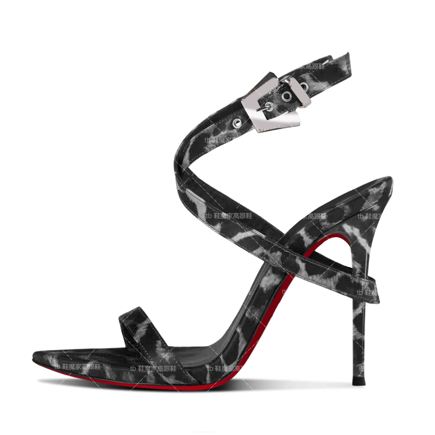 26 New Style Pointed Toe Cross-back Sandals, Sexy Red Sole High Heels, Plus-size Women's Fashion Shoes view 2
