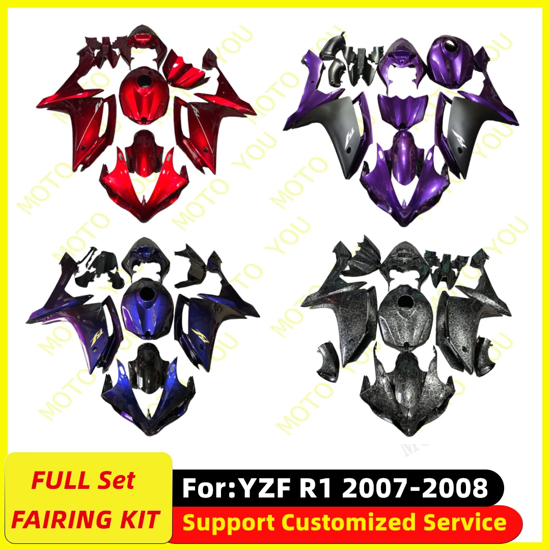 

NEW ABS Motorcycle Fairings Kit fit For YAMAHA 2007 2008 07 08 R1 YZF1000 YZFR1 YZF-R1 Bodywork full fairing kit body Plastic