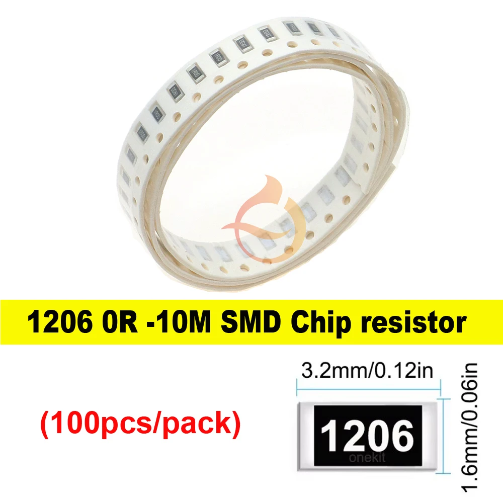 100Pcs 1% 1206 0R -…