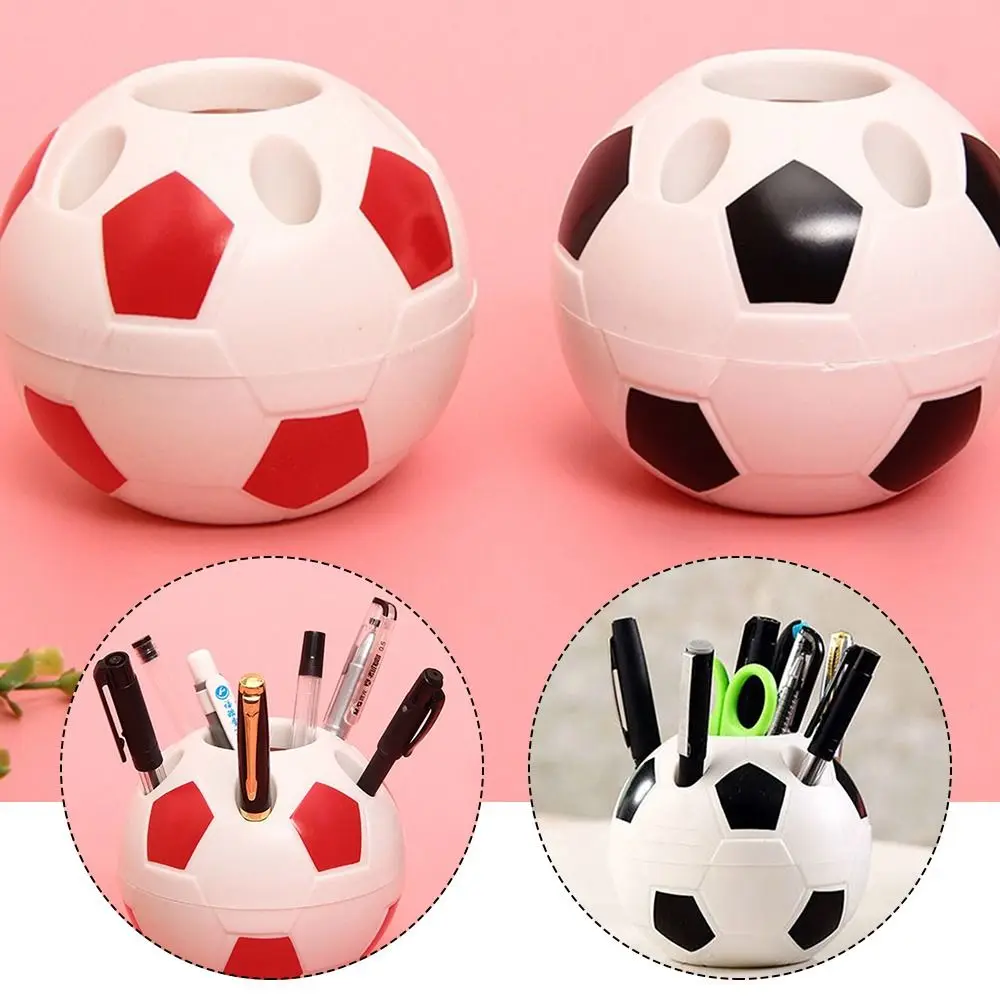 New Design Home Decoration Table Ornament Cartoon Football Pen Holder Pencil Toothbrush Holders Soccer Shape Tool Pen Rack