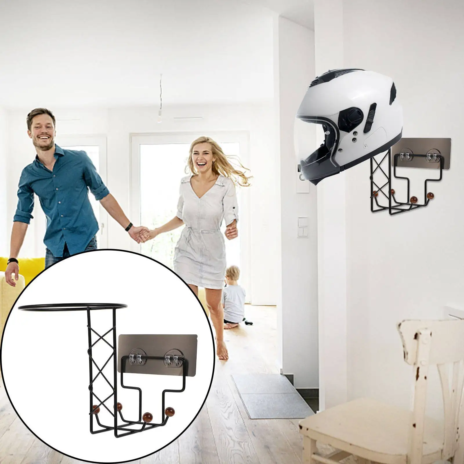 1Pcs Holder Multi-Functional Wall Mounted Punch-Free Storage Rack Space Saving Organizer Stand for Coat Umbrella