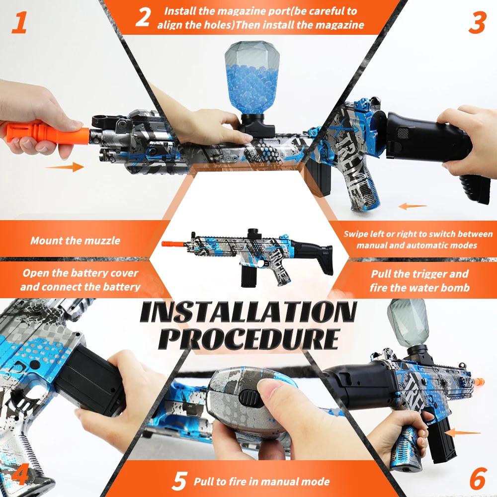 SCAR Gel Ball Blaster Set - Oplaadbaar Outdoor Combat Toy voor tieners 14+, perfect cadeau voor jongens en meisjes (gelkralen niet incl.