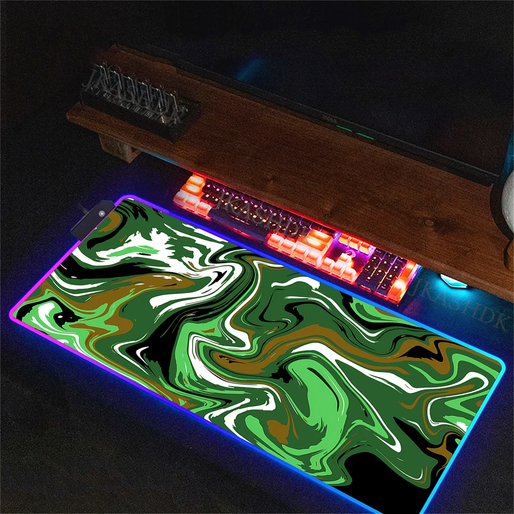 Alfombrilla de ratón líquida RGB Strata XXL, alfombrilla de escritorio para juegos, alfombrillas grandes para teclado de ordenador, alfombrilla de ratón de juego antideslizante de goma, alfombrilla grande para ratón de 90x40CM