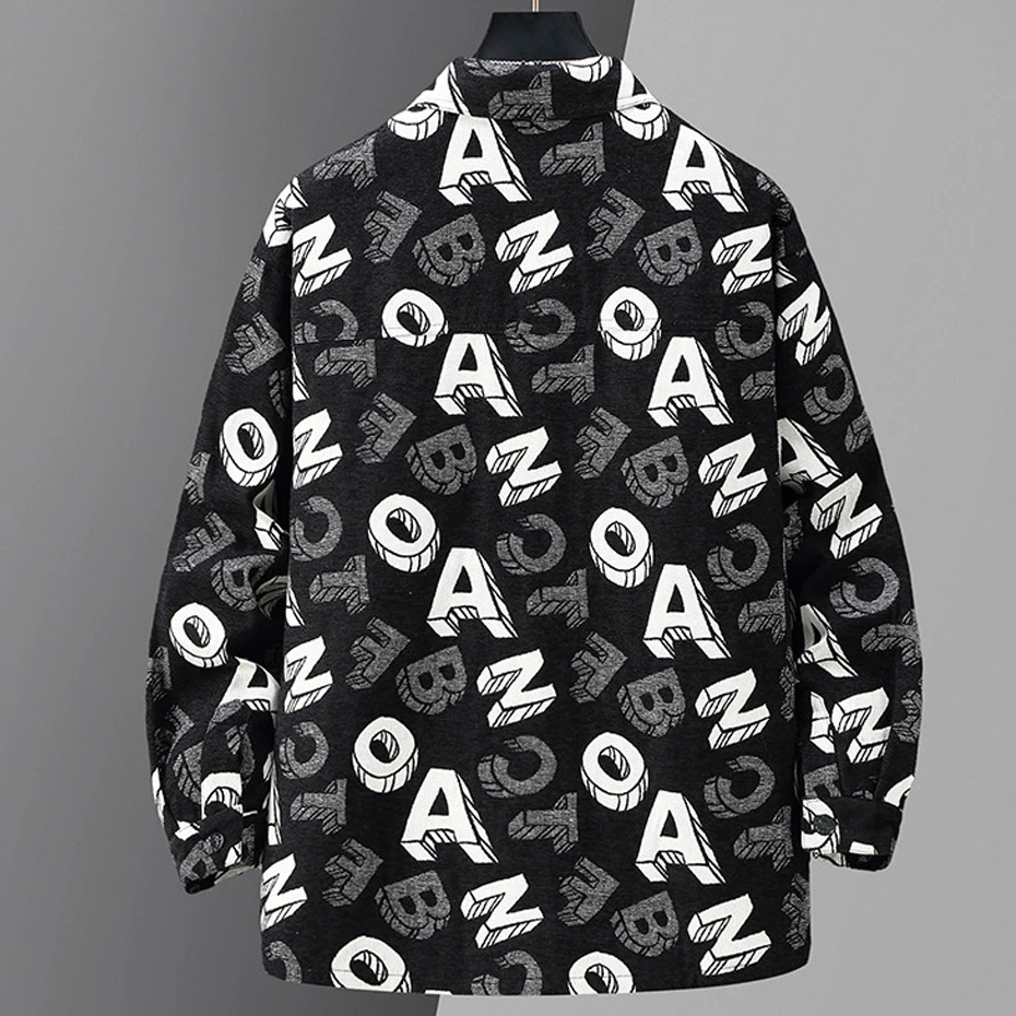 Vintage Jacket Men 11XL 10XL Plus Size Cargo Jacket Coat Spring Autumn Letter Graffiti Jackets Male Big Size Outerwear