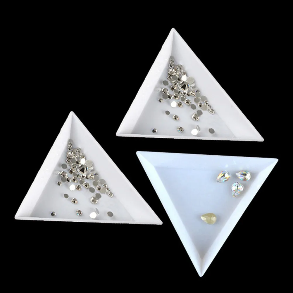 

24Pcs Plastic Jewelry Picking Plates Triangular Trays for Beads Rhinestones Jewelry DIY Tools Lightweight Stacking Organizer
