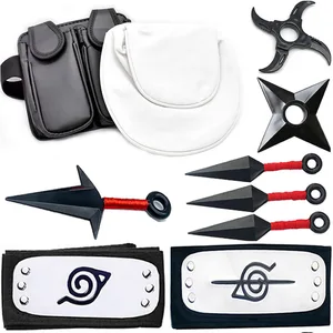 Anime Naruto 6 Buah / SET Kostum Aksesoris Cosplay Tas Ninja Senjata Prop Kunai Shuriken Hadiah Mainan Figur Aksi Akatsuki Kakashi 6 penjualan terbaik senjata rahasia logam - №