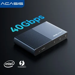 Estação de acoplamento Acasis Thunderbolt 4 40 Gbps USB 4.0 6 em 1 Hub Type-C Deck 8K @ 60HZ Saída de vídeo PD Carregamento para Macbook Pro