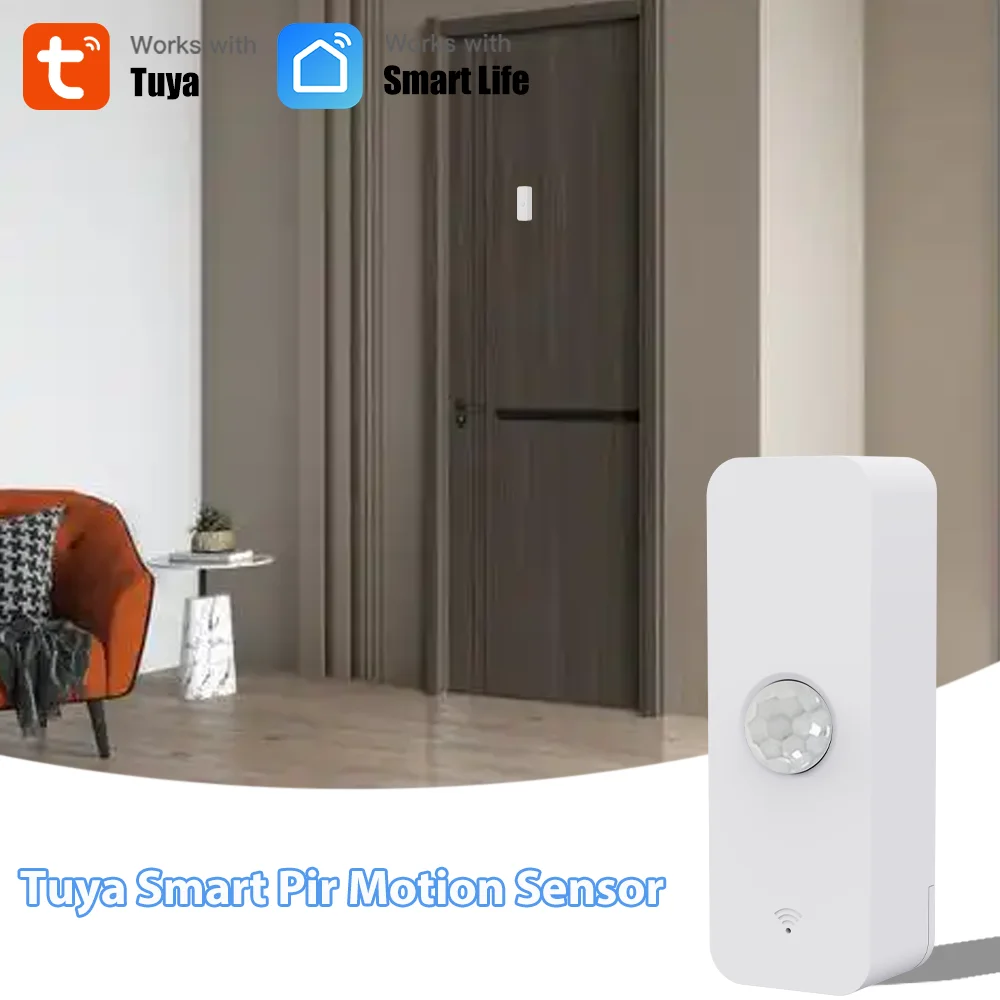 Sensor de Movimento PIR Tuya WiFi Zigbee, Detector Infravermelho de Corpo Humano para Segurança Residencial, Monitoramento em Tempo Real, Suporte Alexa