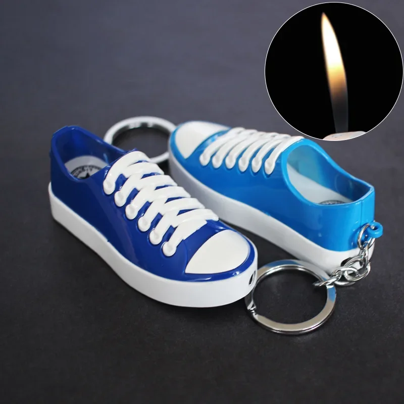 HOT Mini Cigarette Lighter with Shoes Pendant Gas Lighters Unusual Fire Funny Cigarette Lighter Cigar Pipe Gadgets Gift for Men