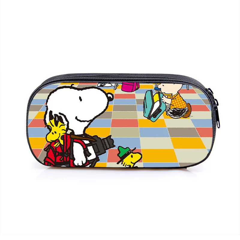 New Snoopy Pencil Case Kawaii Cartoon Large Capacity Compartment Pencil Case Student Cute Portable Pencil Case Gift
