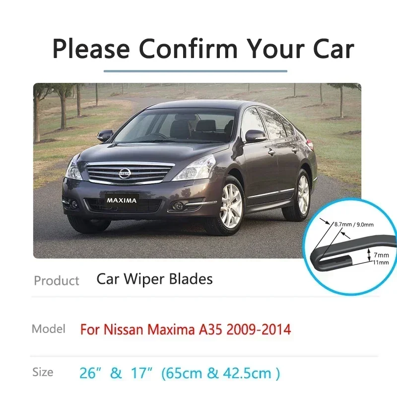 For Nissan Maxima A35 2009 2010 2011 2012 2013 2014 Rubber Strip Refill Front Wiper Window Windshield Auto Replacement Parts