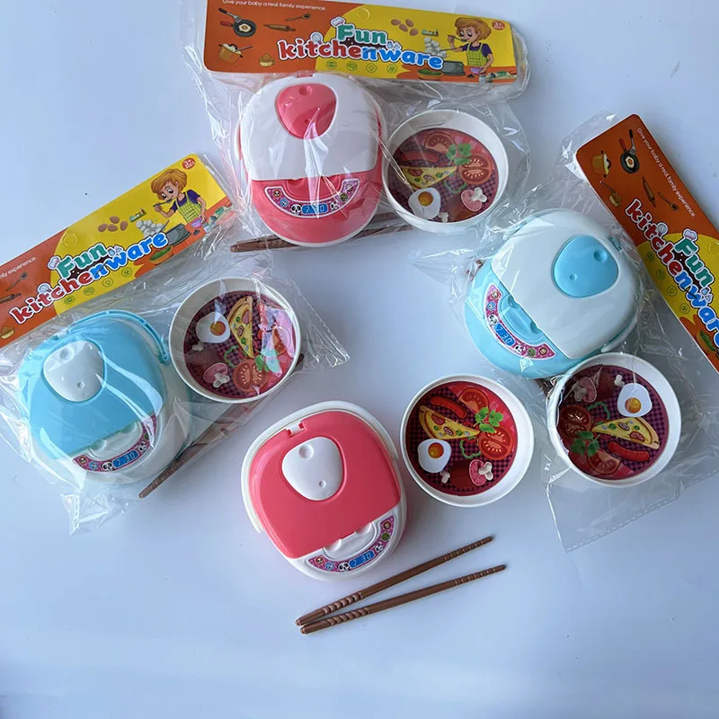 Zabawka dla dzieci do zabawy w dom, symulacja mini kuchni, ryżowar, pałeczki, naczynia, interakcja rodzic-dziecko, zabawka do gotowania, prezent dla dziewczynki.