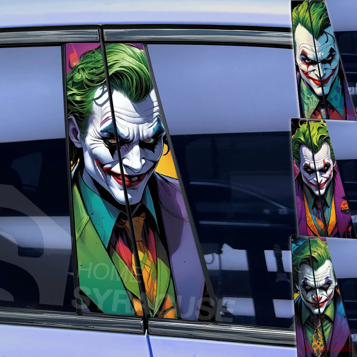 1pc/2 stücke Graffiti Joker Auto Aufkleber B-Säule Vinyl Aufkleber wasserdicht Auto Center Säule Aufkleber Abdeckung Kratzer Fahrzeug Dekor