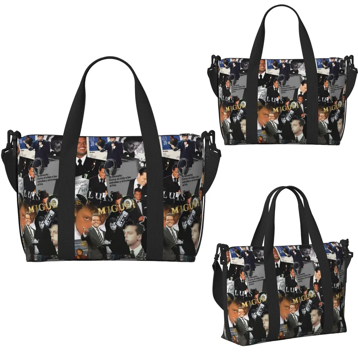 Luis Miguel Singer bolso de viaje de playa, bolsos de mano de gran capacidad para gimnasio, Yoga, bolso de compras para mujer, bolso de hombro