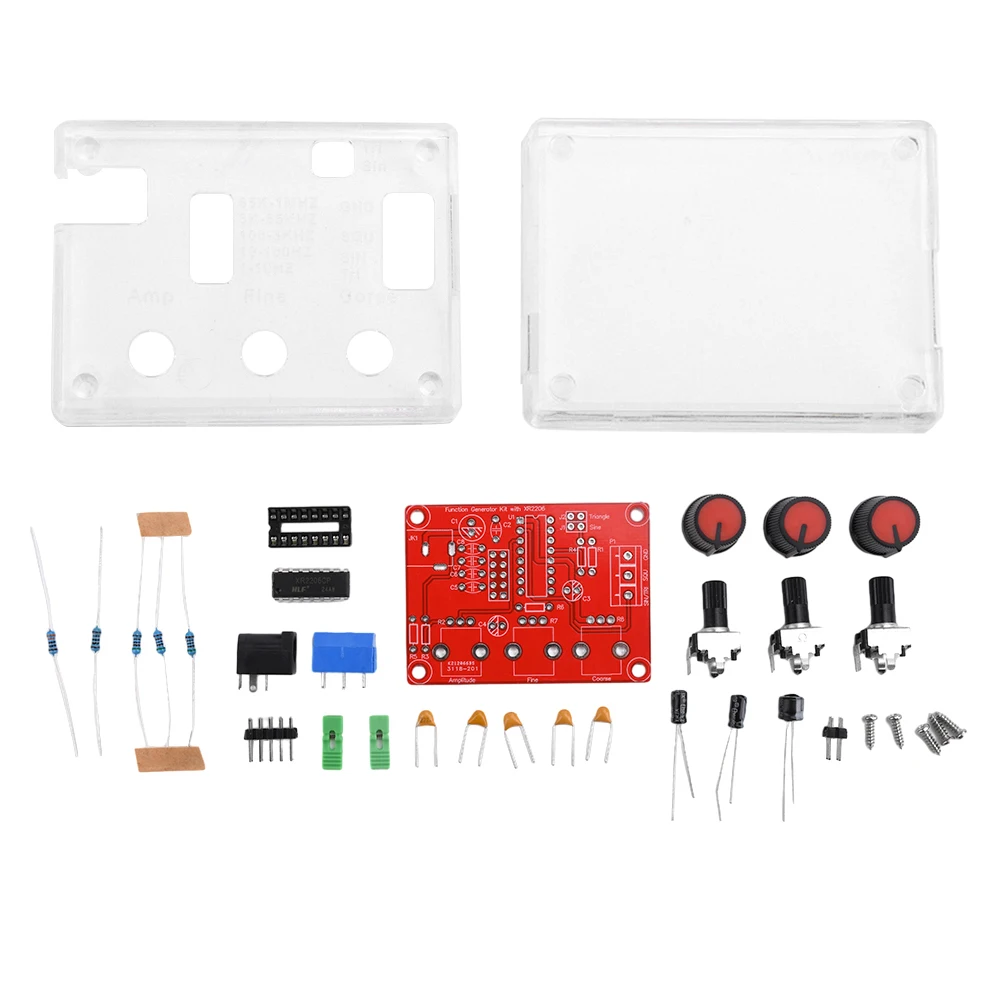XR2206 Function Signal Generator DIY Kit High Precision Sine/Triangle/Square Output 1Hz-1MHz Adjustable Frequency Amplitude