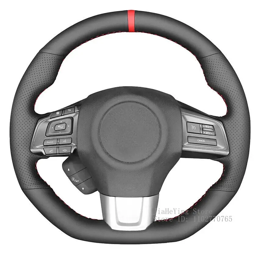 

Hand Sewn Non-slip Custom Artificial Leather Hand-stitched Steering Wheel Cover for Subaru WRX (STI) 2015- Interior Accessories