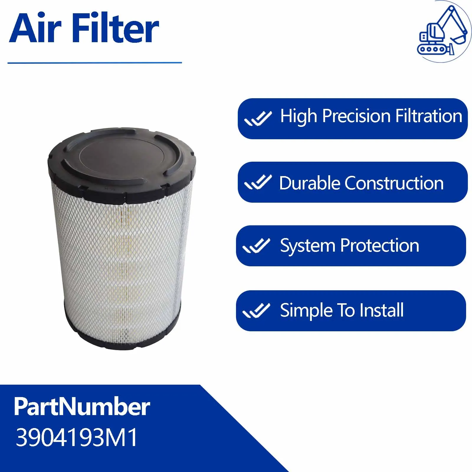 Air Filter 3904193M1 For Caterpillar CAT 323D S 320FL 320ELRR 320EL 323FL 323DL 320D2 GC 323D2L 320D2 323DLN 323F SA