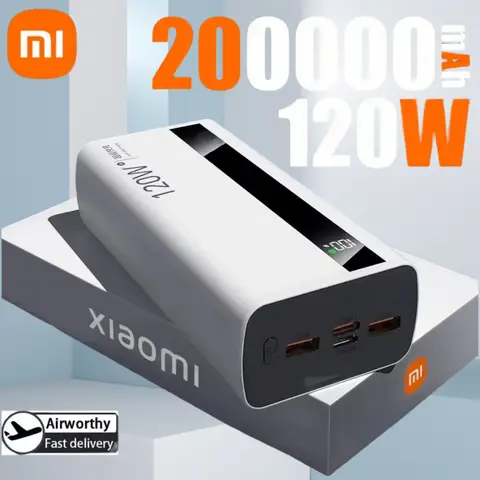 XIAOMI 200000mAh 고용량 120W PowerBank Iphone Samsung Huawei 용 초고속 충전 휴대용 외장 배터리 보조베터리