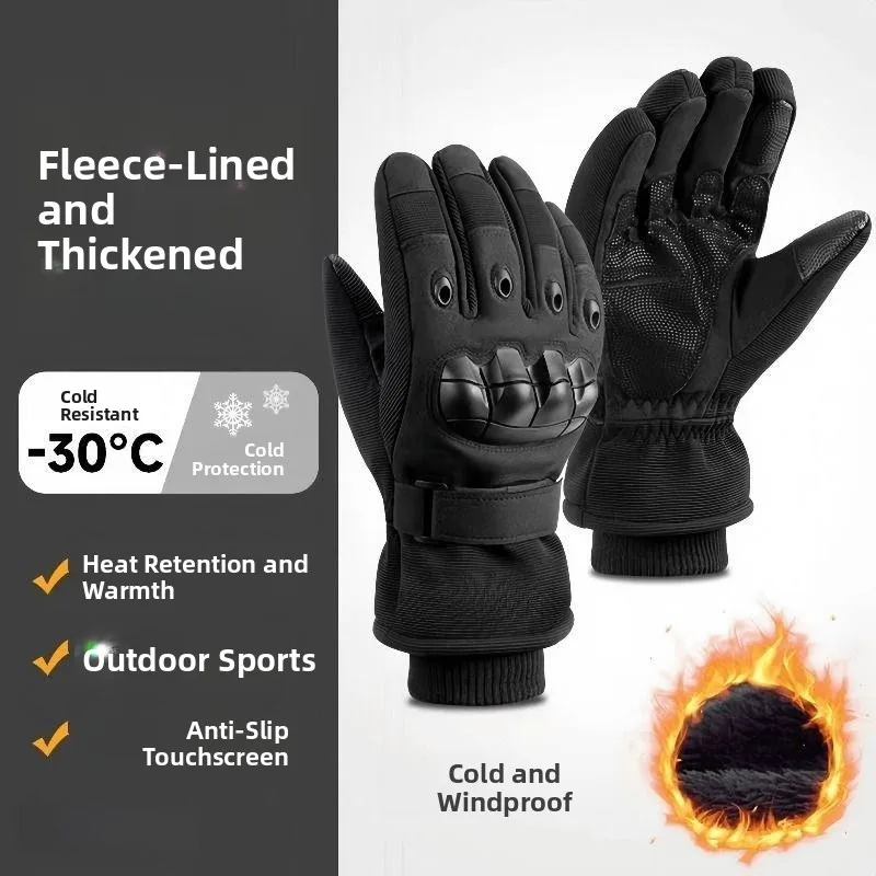thermal-tactical-gloves-fleece-lined-outdoor-men's-wear-resistant-warm-motorcycle-riding-skiing-winter-training-climbing-anti