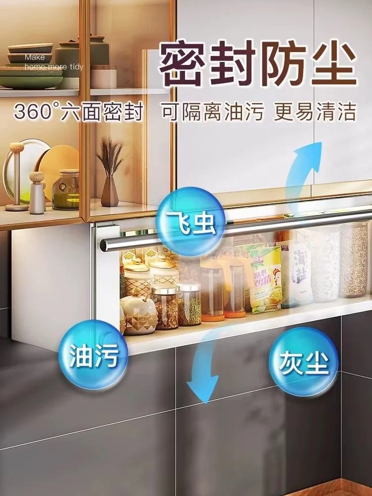 Storage rack under kitchen hanging cabinet, non perforated wall mounted cabinet, oil, salt, soy sauce, vinegar, seasoning