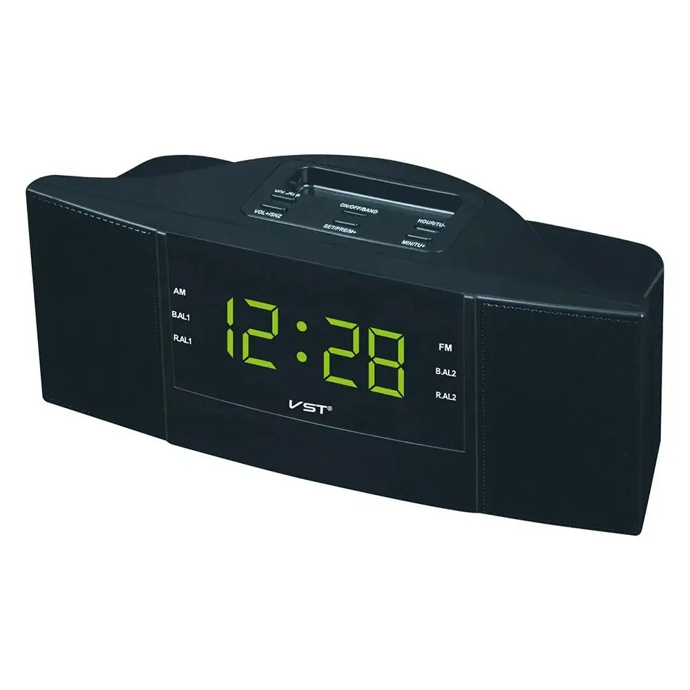 

Exquisite Dual Band Sleep Alarm Clock AM/FM Radio With LED Display European Plug Table Clock Home Room Decor