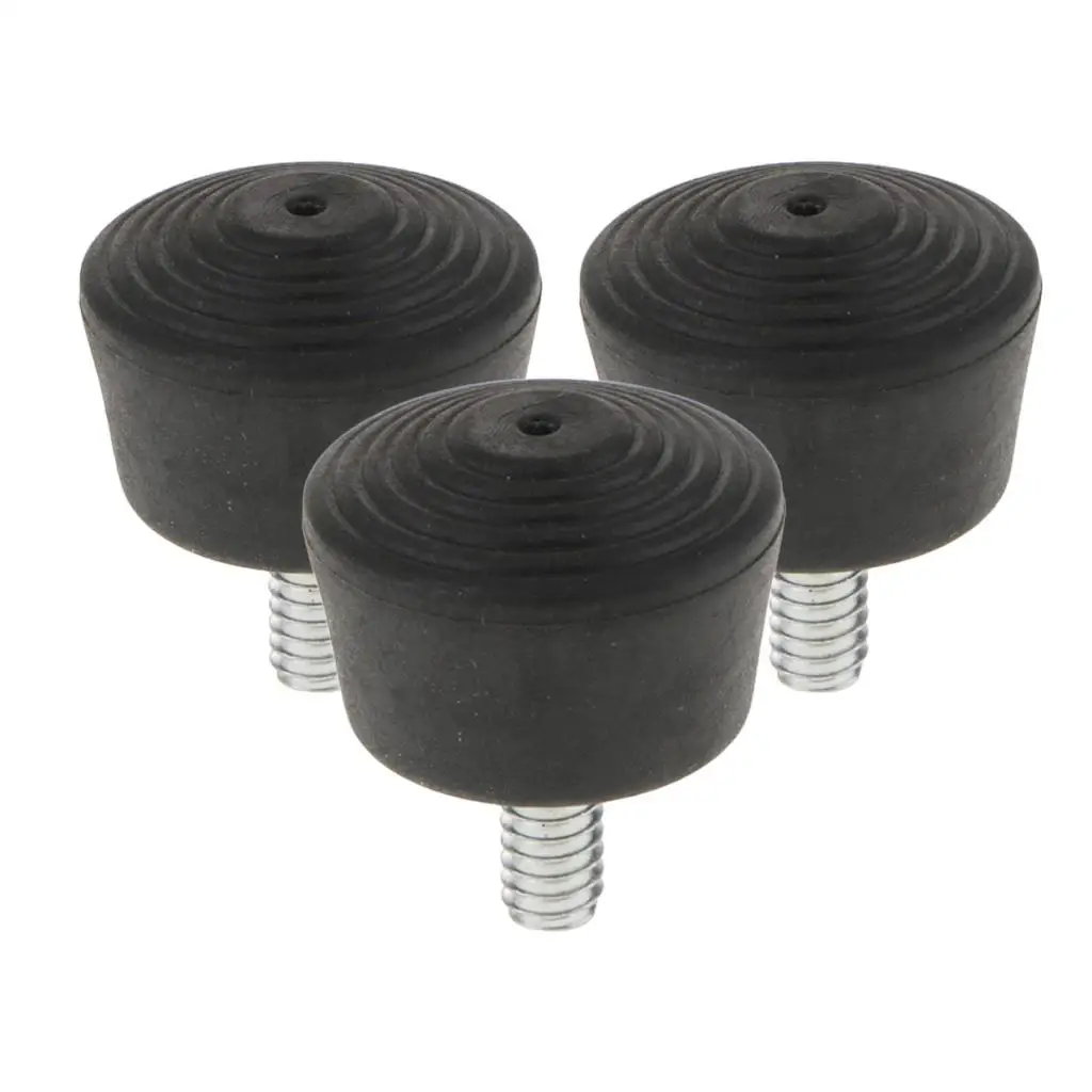 Black Tripod Rubber Feet 3 Piece Monopod Foot Stable Spike Mount for Camera and Phone Photography
