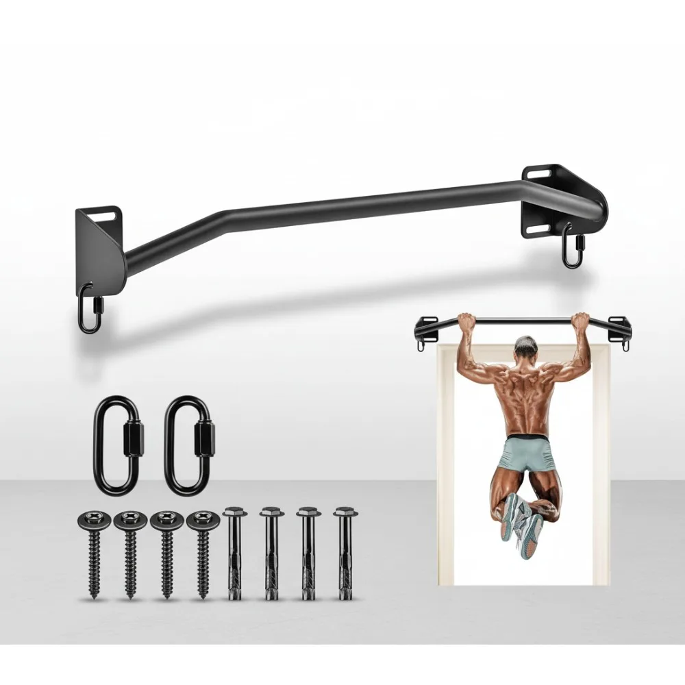

Сверхмощная штанга для подтягивания грузоподъемностью 500 фунтов, потолочное крепление для настенного дверного проема, оборудование для домашнего спортзала всего тела