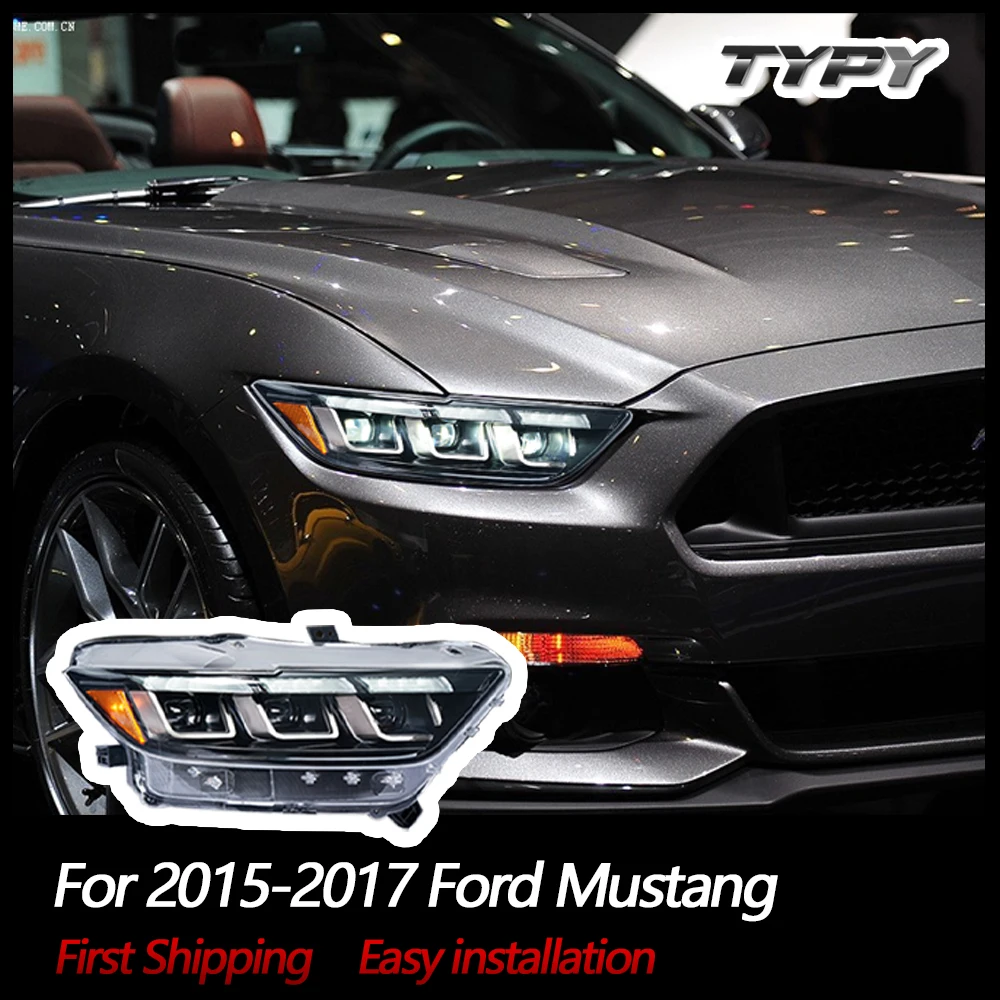 

Автомобильные фары для Ford Mustang, фары 2015-2017 годов, проектор, передняя фара, дневные ходовые аксессуары для автомобилей