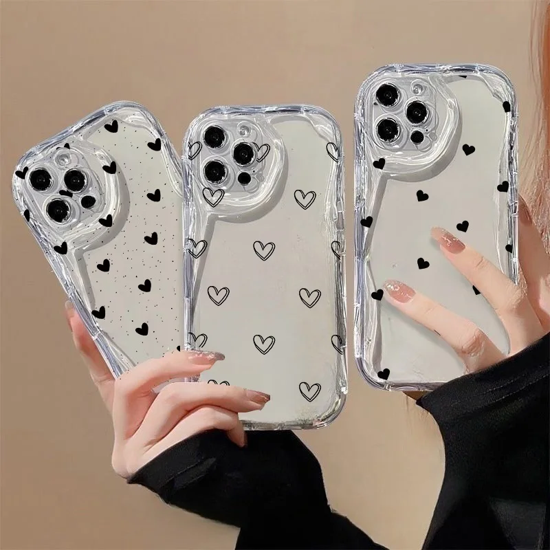 

Cute Simple Line Heart Phone Case For Motorola Moto E14 G24 G15 G75 G35 G05 R13 G54 G34 G84 G53 G52 E22 Edge 50 Pro Ultra Fusion