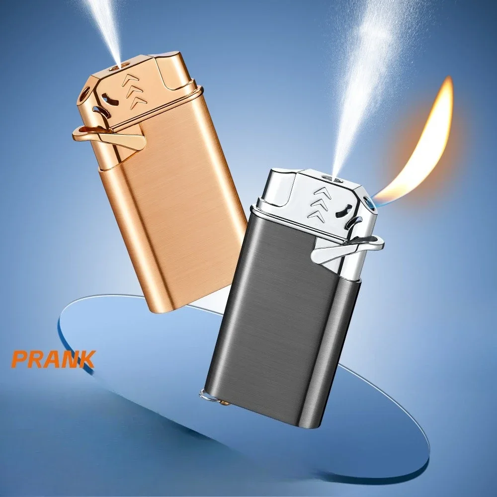 2027 Inflatable Open Flame Lighter, Prank and Spray Hot Lighter, Can Load and Remove Makeup Water, Perfume