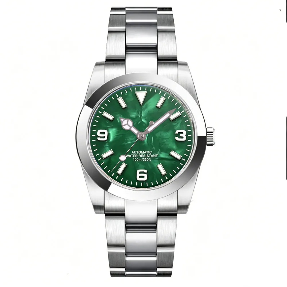 Custom Logo Watch 36mm 39mm Mother of pearl dial NH35 Mechanical Watches for Men Sapphire 100M Waterproof Luminous Relogio view 6
