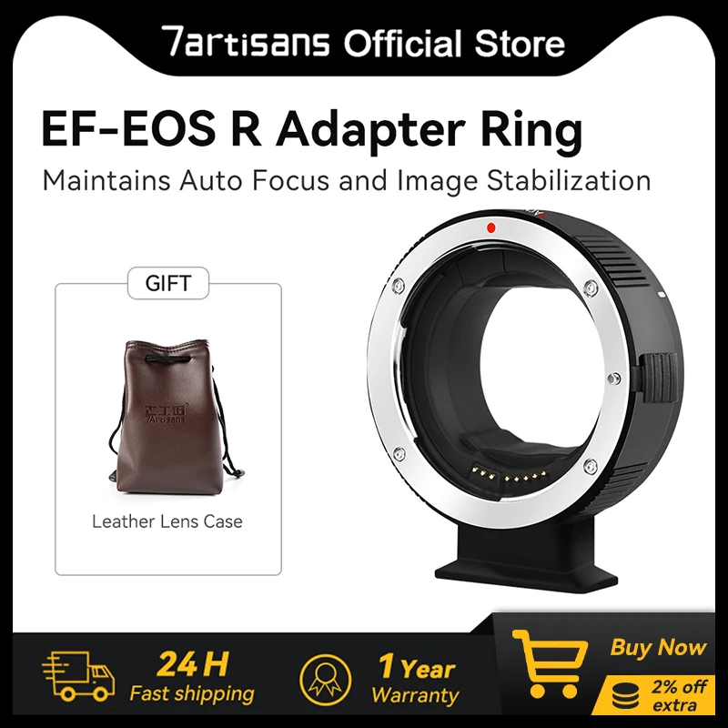 

7artisans EF-EOSR AF Camera Lens Adapter Ring IS Image Stabilization for Canon EF EF-S Lens to Canon EOS R RP R5 R6 R7 Camera