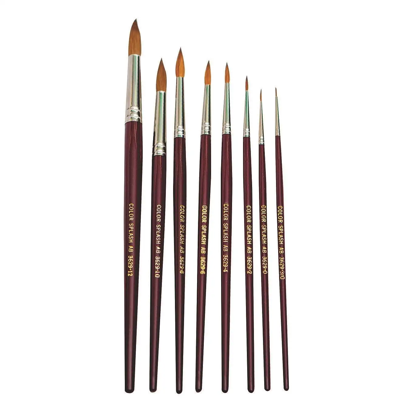 Rote Zobel Aquarell runde Pinsel (8er-Set)