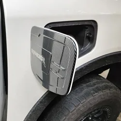 Car Exterior Gas Oil Fuel Tank Cap Cover Trim Fiber Style Fuel Tank Oil Cap For Ford Ranger T9 2023 Wildtrak XLT XLS XL Sport