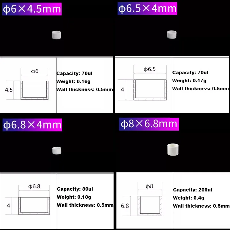 Thermal analysis crucible 99% thermal weight alumina crucible High temperature resistance 1750C