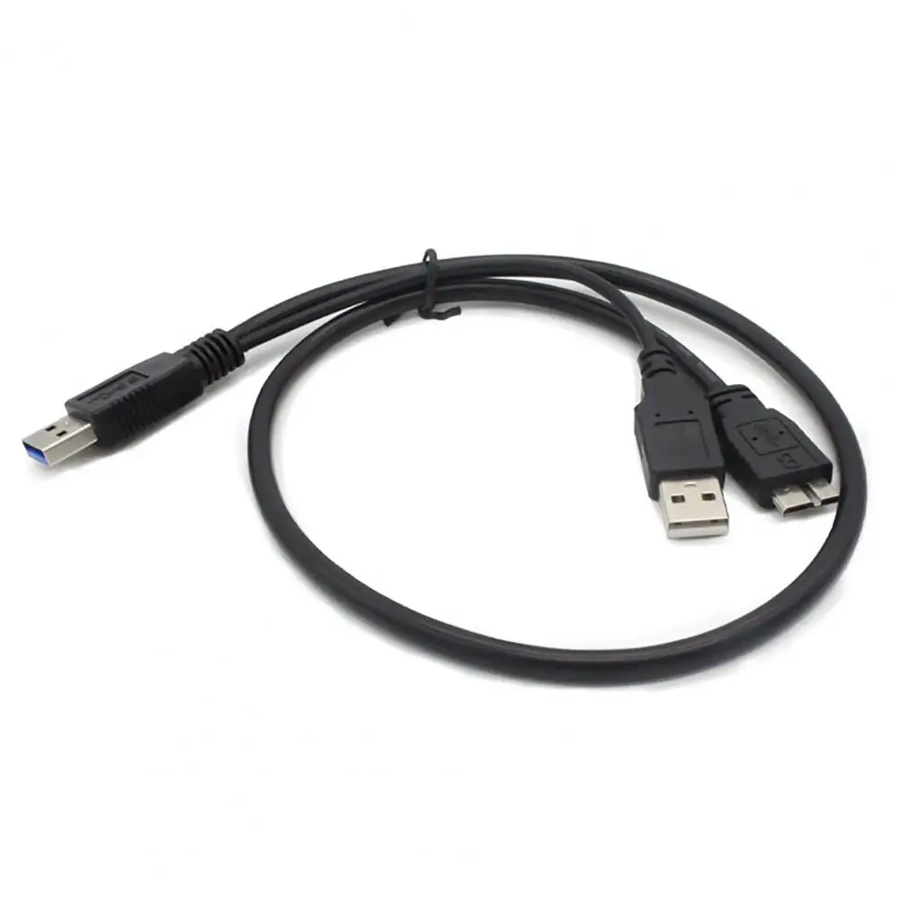 5gbp/s Hard Disk Cable Hard Disk Cable 60cm Usb 3.0 A to Micro B Cable Dual Shape Adapter Cord High Speed Portable External Hard