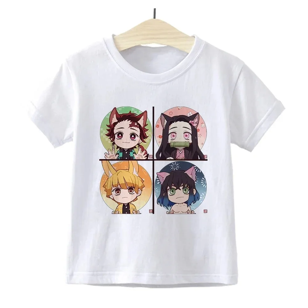 Kimetsu no Yaiba tShirt Boys Demon Slayer Anime girl T Shirt Fashion Japan Harajuku Children Ropa De cartoon anime kids Tshirt