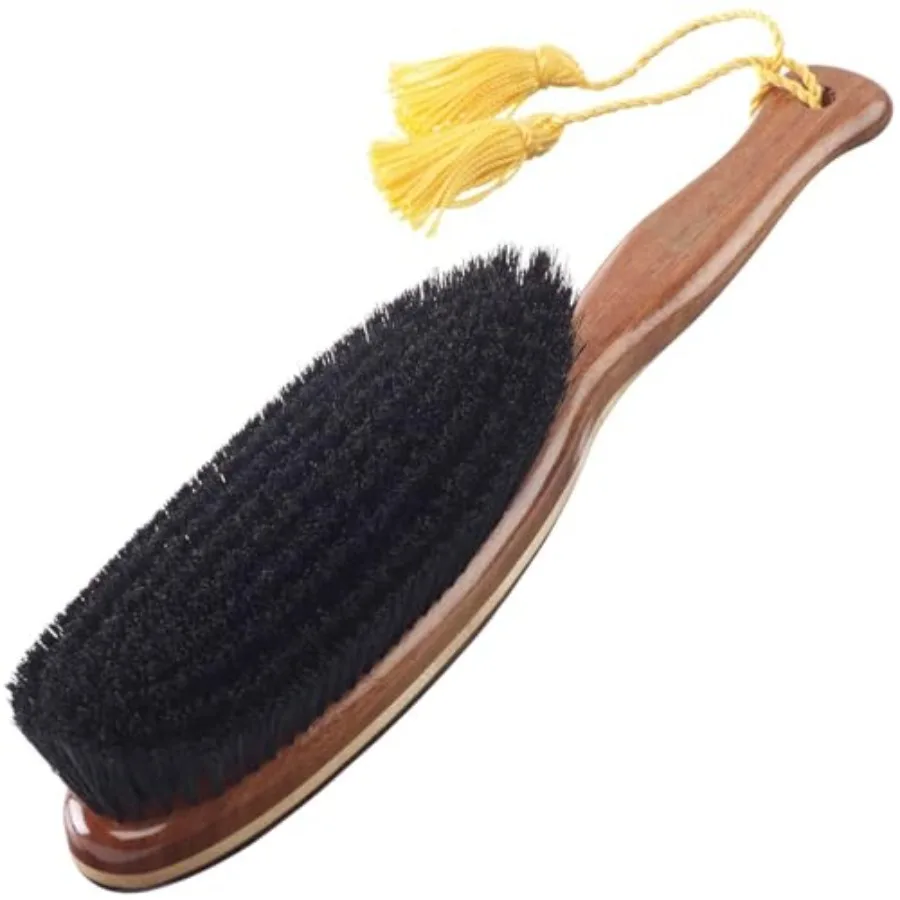 

KENT CR8 Clothes Brush 100 Natural Black Boar Bristle Lint Remover for Cashmere Wool and Silk Luxury Three Veneered Woods Made