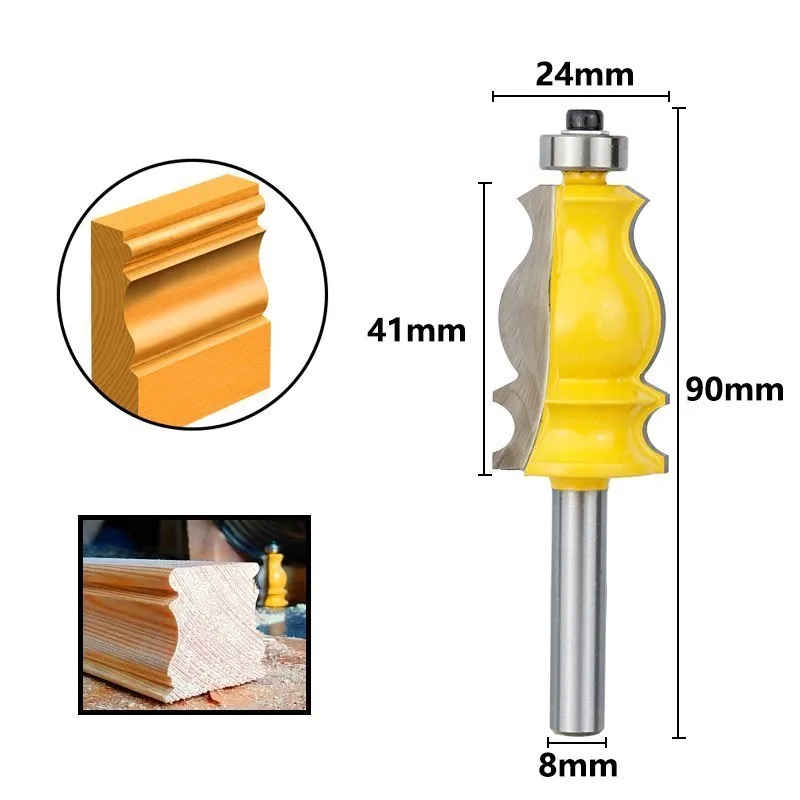 Milling Cutter 8mm/12.7mm Shank Tungsten Carbide Router Bit Molding Router Bit for Woodworking Tools Trimming Wood Cutter