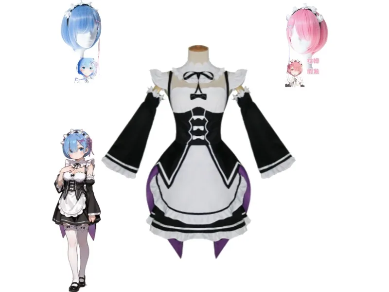 

Re:ZERO -Starting Life in Another World New Cosplay Costume Rem Ram Maid Outfit Tuxedo True To The Anime Canvas