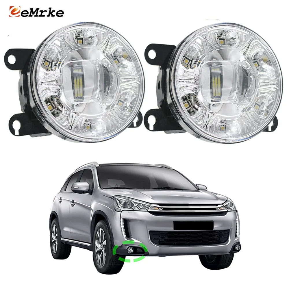 

Led Car Fog Lights Assembly For Citroen C4 AirCross 2012 2013 2014 2015 PTF With Lens + 6 DRL Angel Eyes Daytime Running Light